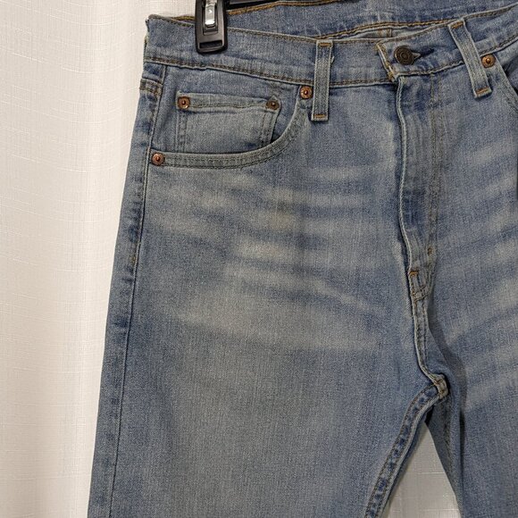 LEVI'S 505 Regular Fit Jeans Straight Leg Room Light Blue Sz 32 X 30 - Picture 4 of 12